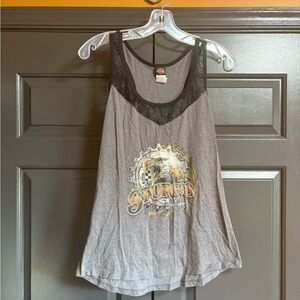 Harley-Davidson Gray and Black Graphic Tank Top
